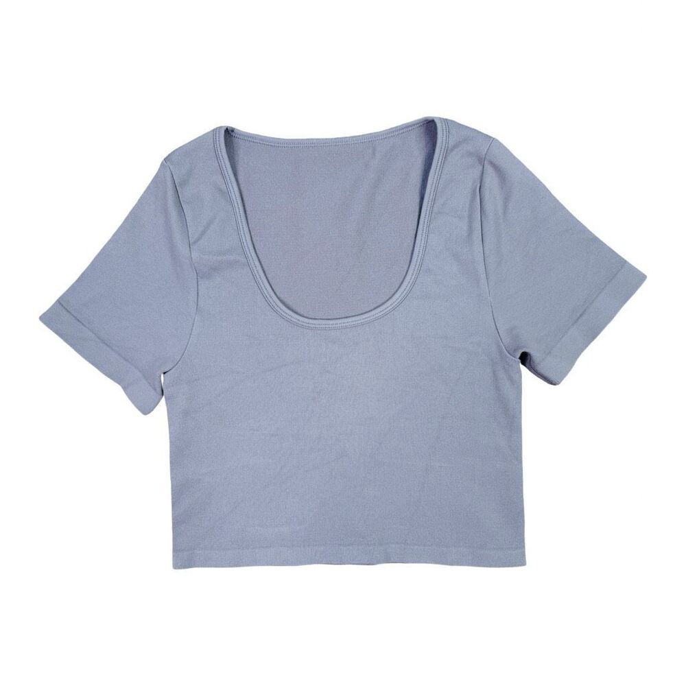 OQQ ScoopNeck Cropped Tee Bundle - Size Small - Pale Yellow, Black, Gray - Picture 6 of 10